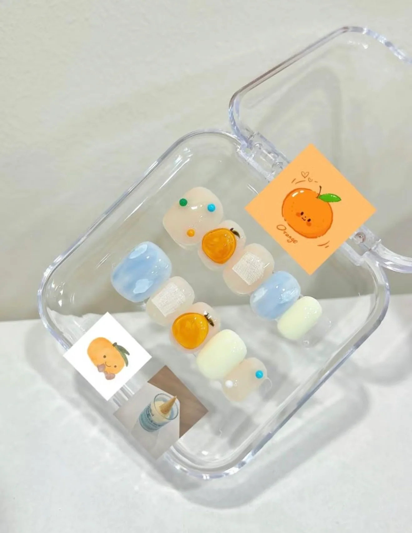 Citrus Cloud handmade press-on nail set