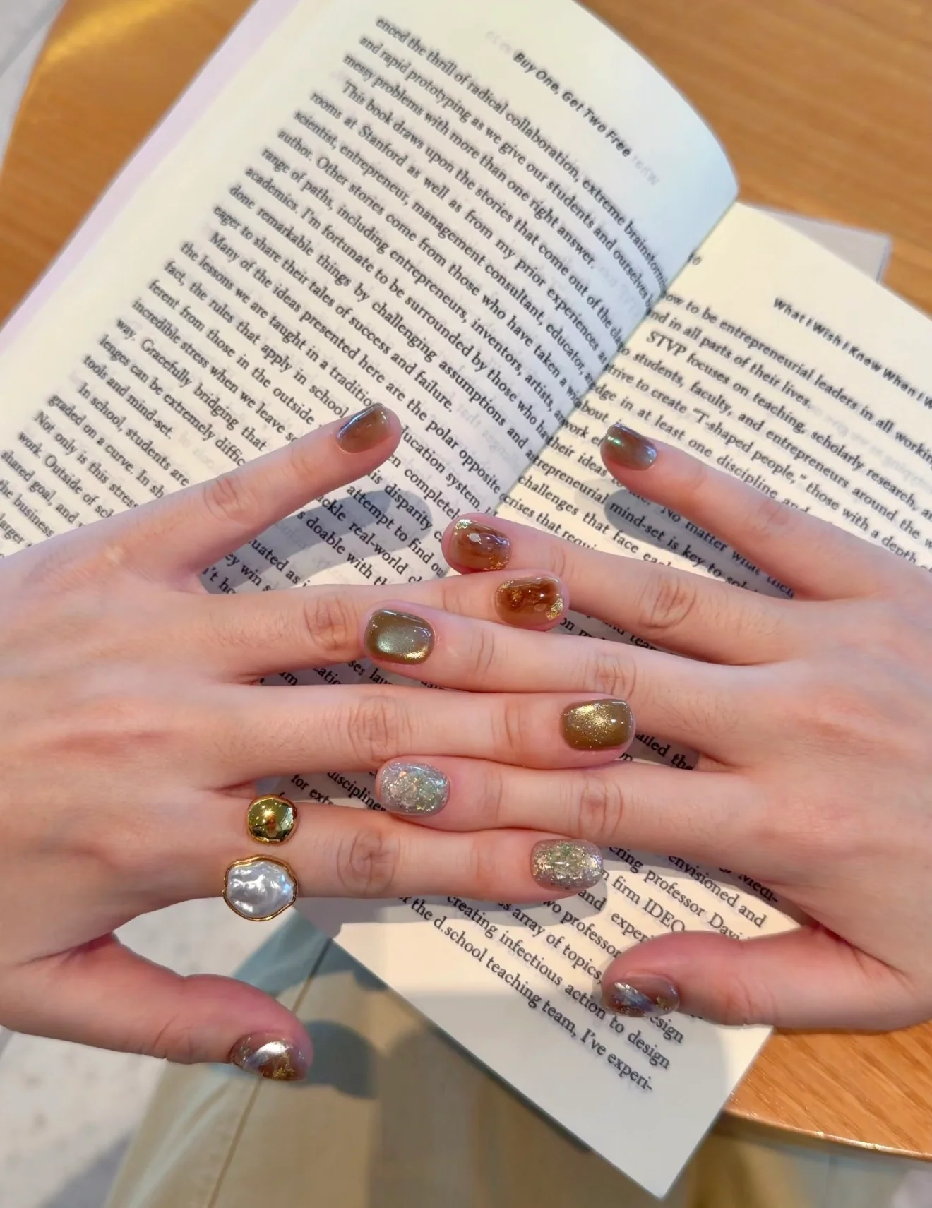 Molten Opal handmade press-on nail set