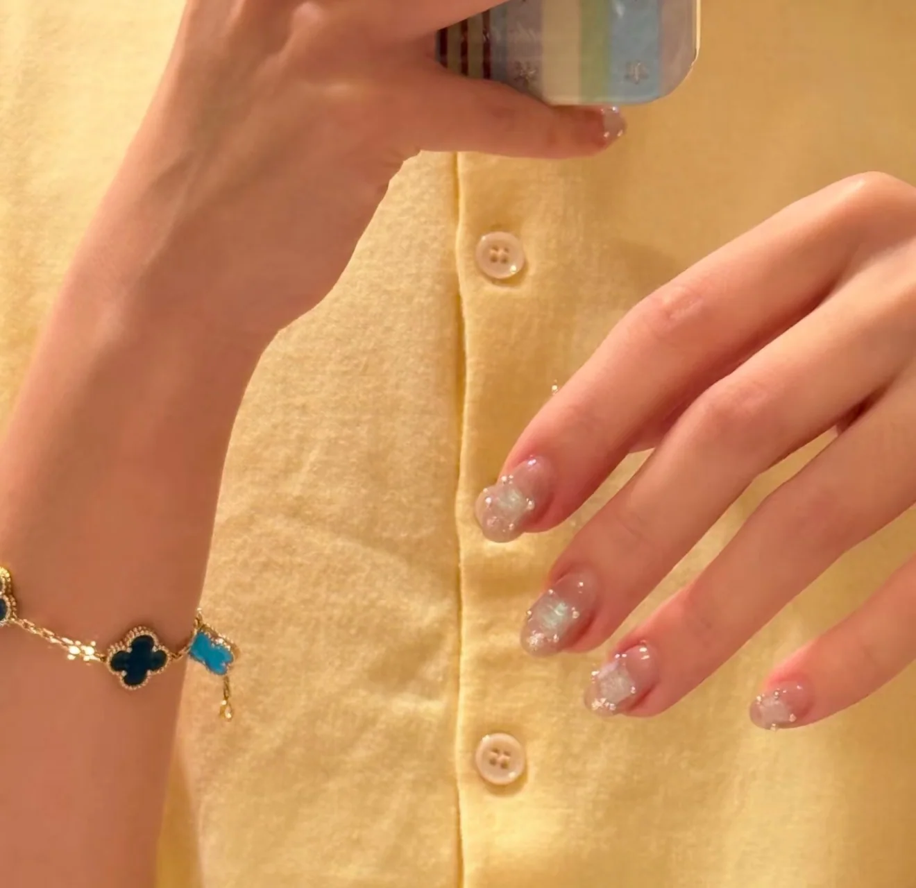 Opal Bubble sculpted nail design