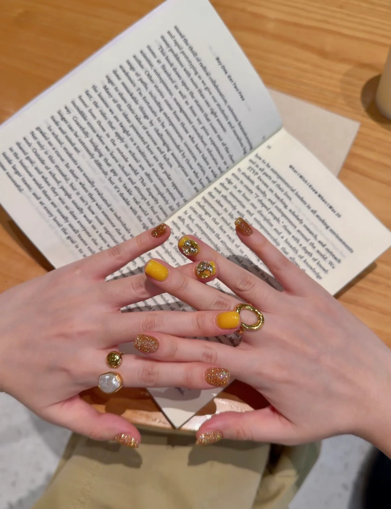 Solar Gold handmade press-on nail set